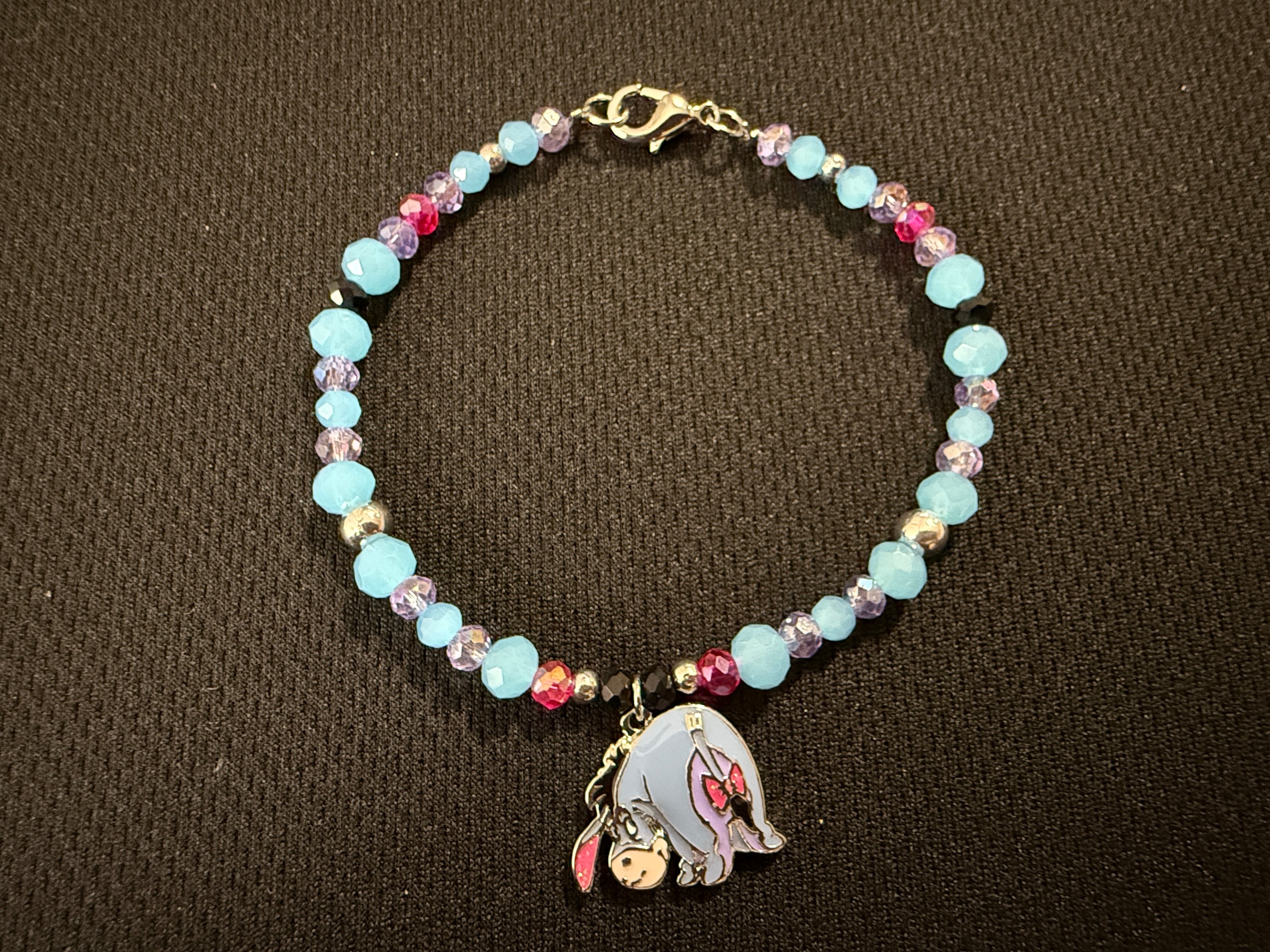 "EEYORE" Beaded Charm Bracelet