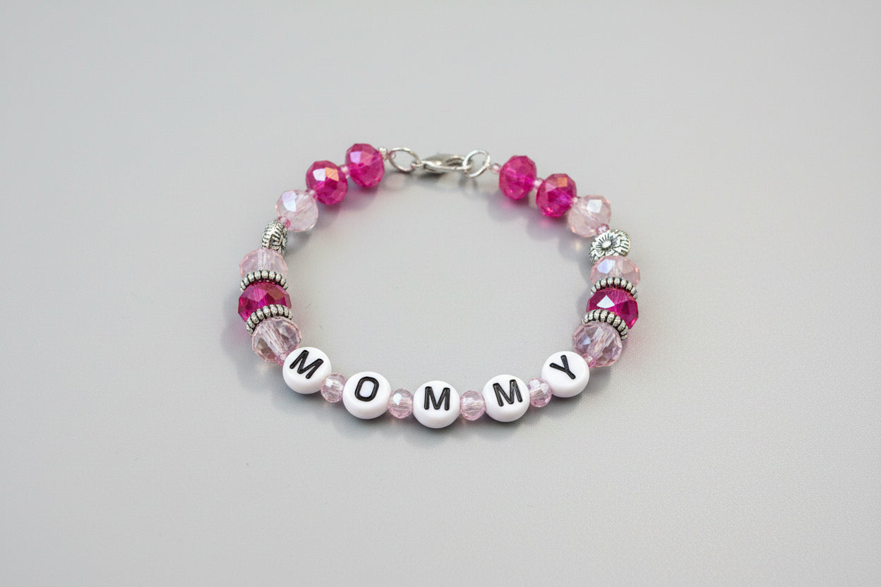 "MOMMY" Beaded Bracelet - Lavender