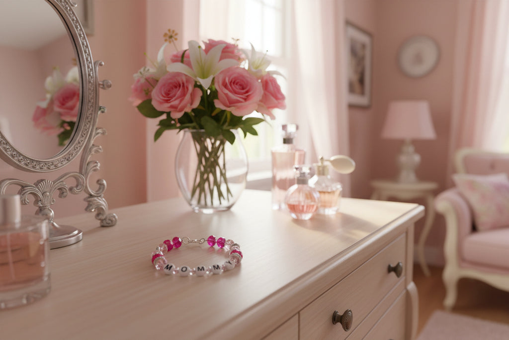 "MOMMY" Beaded Bracelet - Lavender