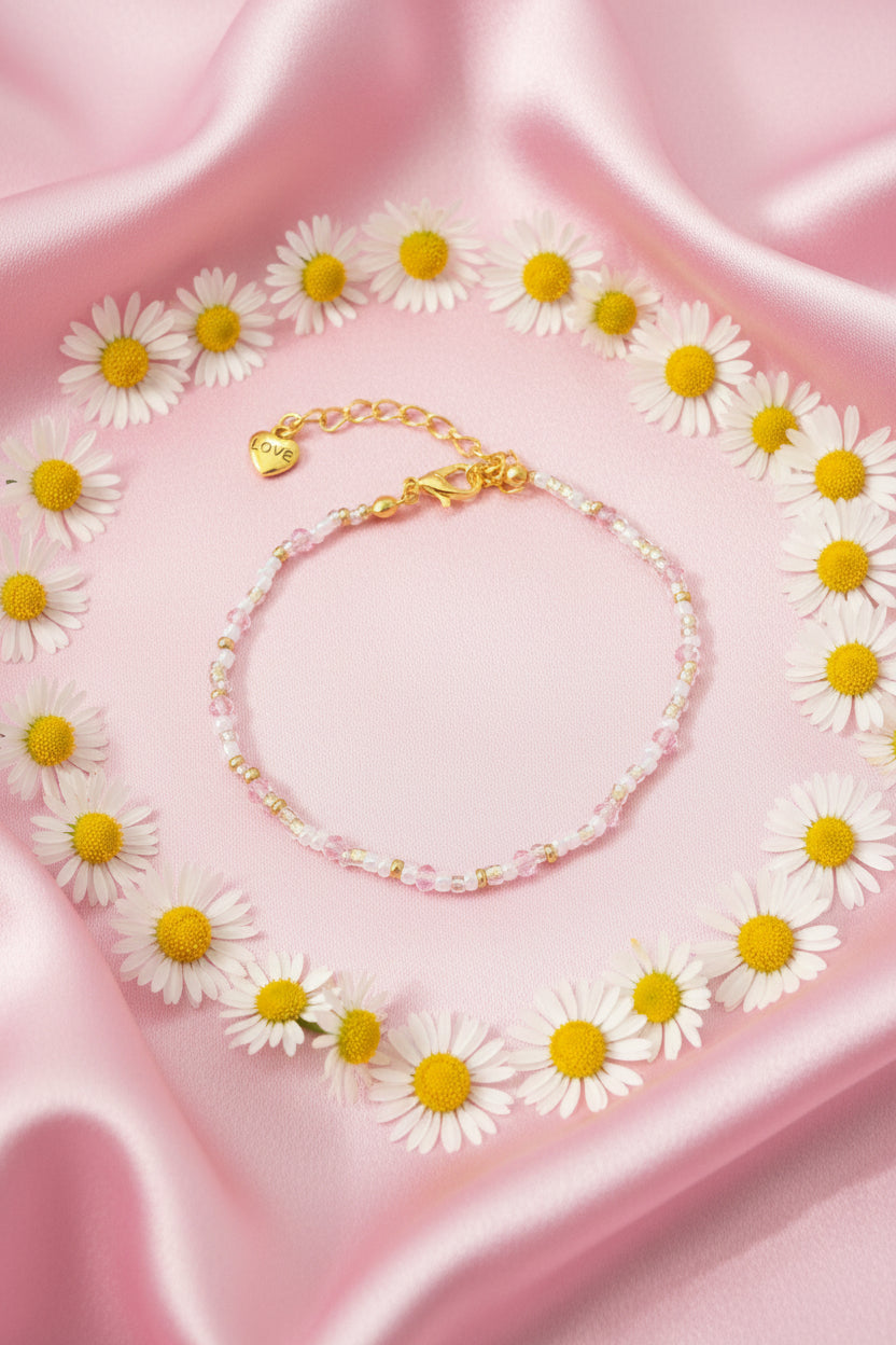 Daisy Days Crystal and Beaded Adjustable Bracelet