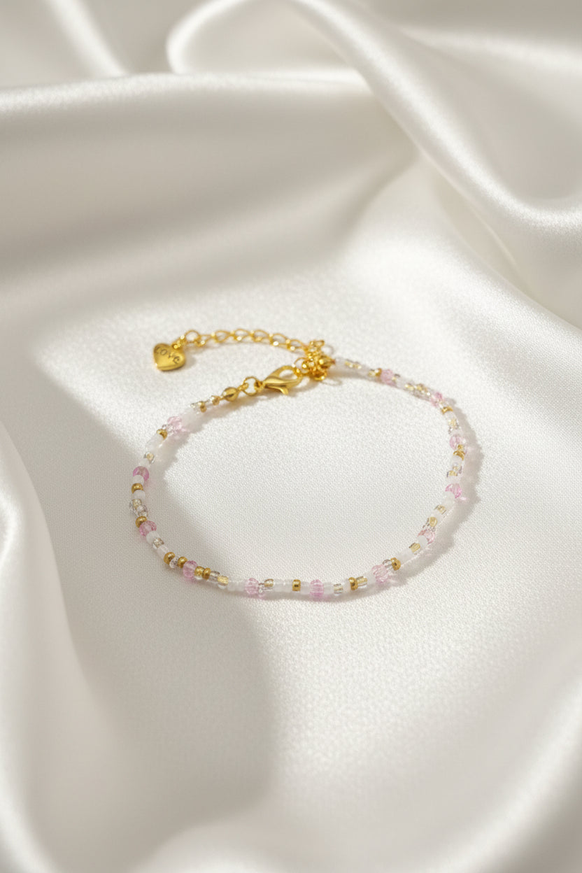 Daisy Days Crystal and Beaded Adjustable Bracelet