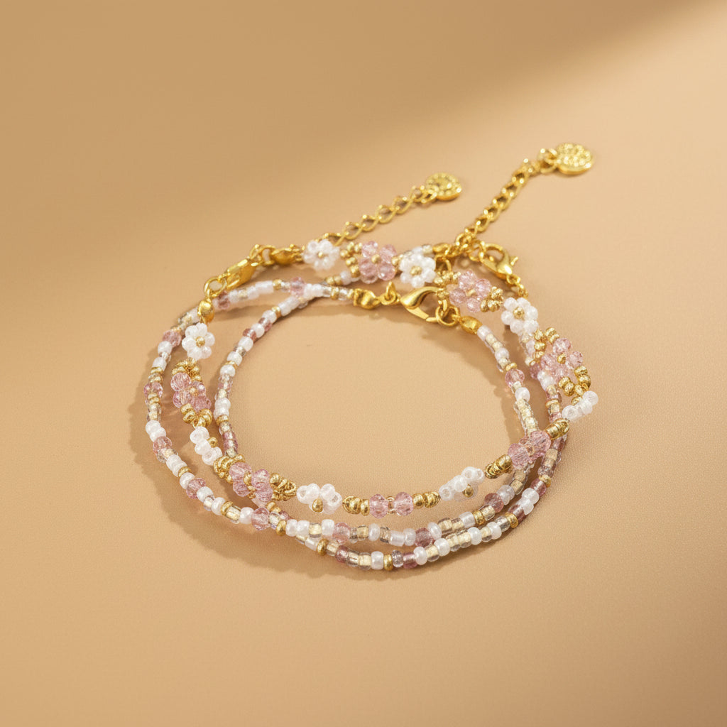 Daisy Days Beaded Adjustable Bracelet