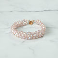 Pink Crystal and Pearl Adjustable Bracelet