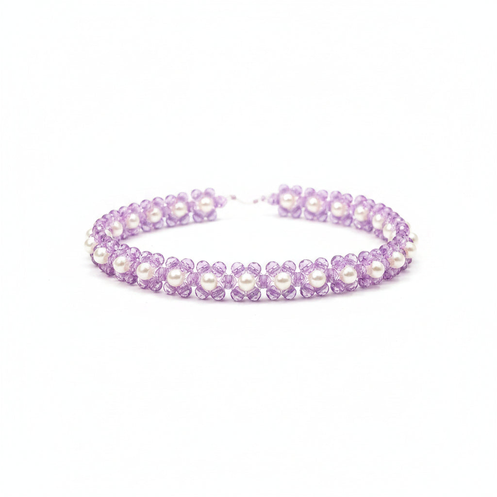 Lavender Field Beaded Adjustable Bracelet