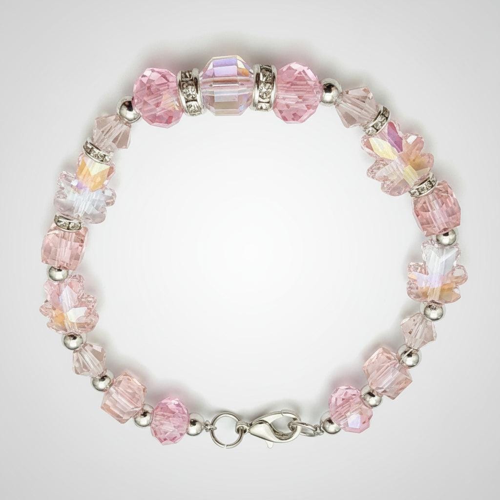 Multicolored beaded bracelet on a black background