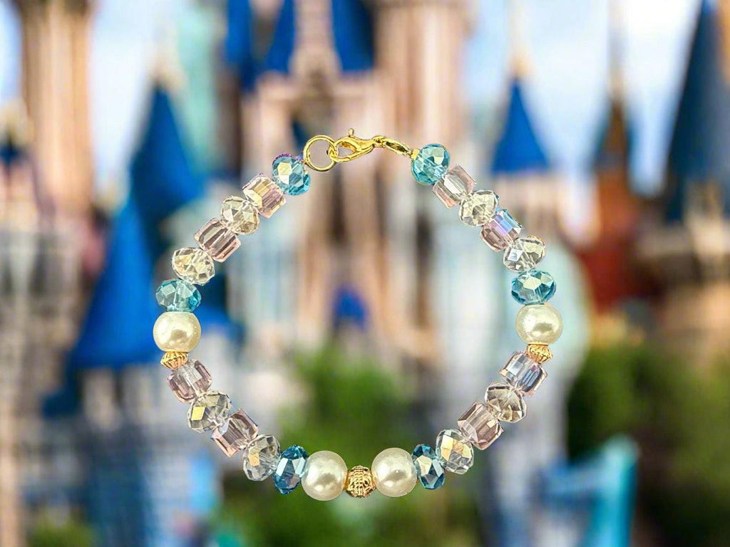 Multicolored beaded bracelet on a black background